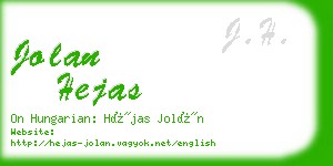 jolan hejas business card